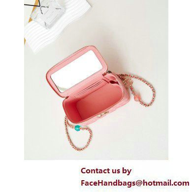 Chanel Lambskin, Resin  &  Gold-Tone Metal Clutch with Chain Bag AP3213 Coral Pink 2025